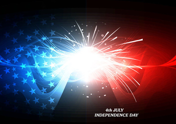 4th July Independence Day Card With Firework - vector gratuit #354649